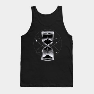 Galaxy Spiritual Hourglass design in tattoo stippling style Tank Top